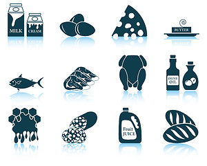 Image showing Set of food icons