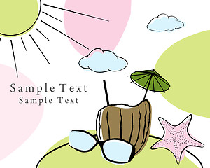 Image showing Summer time doodle card