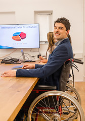 Image showing inclusion - portrait of a man in wheelchair