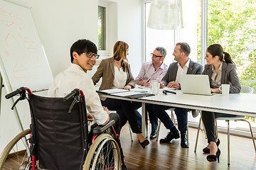 Image showing portrait of a man in wheelchair