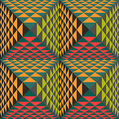 Image showing Abstract geometrical background with pyramids. Seamless pattern.