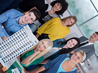 Image showing students with teacher  in computer lab classrom