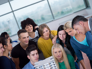 Image showing students with teacher  in computer lab classrom