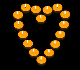 Image showing Heart of Candles