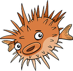 Image showing blowfish fish cartoon illustration