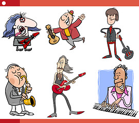 Image showing musicians characters set cartoon