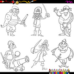 Image showing fantasy pirates cartoon coloring page