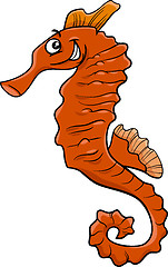 Image showing seahorse cartoon illustration