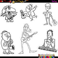 Image showing musicians cartoon coloring page