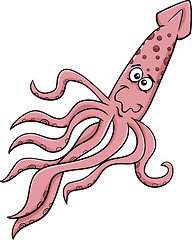 Image showing sea squid cartoon illustration