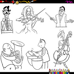 Image showing musicians cartoon coloring page