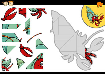 Image showing cartoon hermit crab jigsaw game