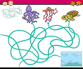 Image showing paths or maze cartoon game