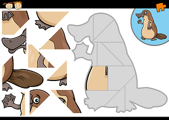 Image showing cartoon platypus jigsaw puzzle game