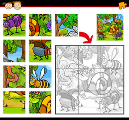 Image showing cartoon insects jigsaw puzzle game