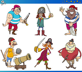 Image showing Pirates Cartoon Characters Set