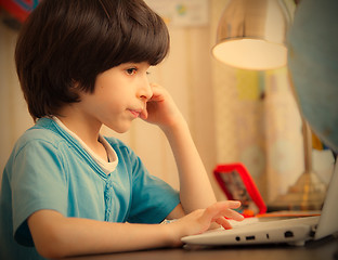 Image showing boy with computer