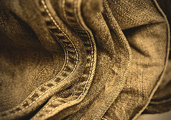 Image showing blue jeans double seams