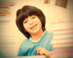 Image showing boy in the library