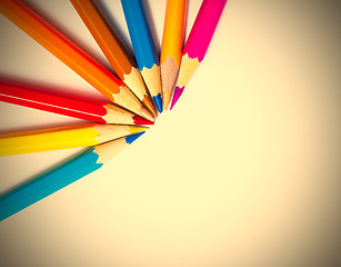 Image showing colored pencils on white background