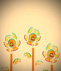 Image showing three pencil flowers