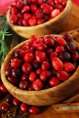 Image showing Cranberries in bowls