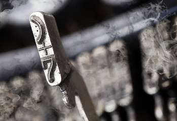 Image showing 7 hammer - old manual typewriter - mystery smoke