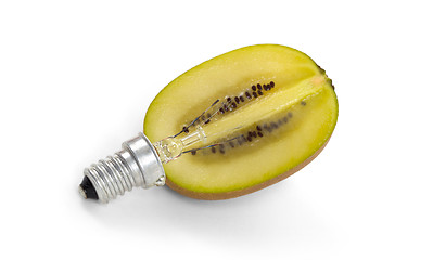 Image showing Kiwi lightbulb, concept of green energy