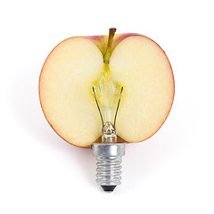 Image showing Apple lightbulb, concept of green energy