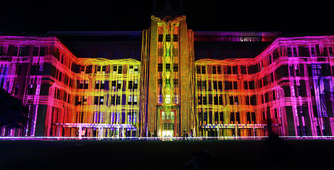 Image showing Museum of Contemporary Art Building during Vivid Sydney