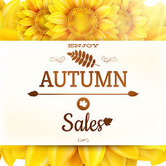 Image showing Sunflower autumn sale. EPS 10