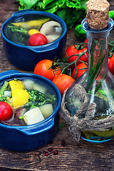 Image showing summer soup with fresh vegetables