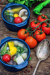 Image showing summer soup with fresh vegetables