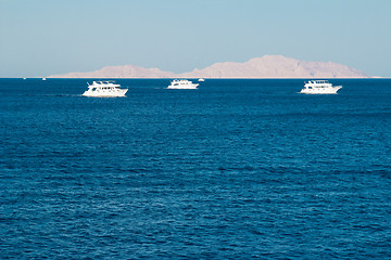 Image showing Yacht in the Red Sea hot, sunny day