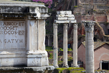 Image showing The Roman Forum ruins in Rome, Italy