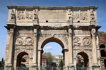 Image showing Arco de Constantino and Colosseum in Rome, Italy