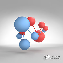 Image showing Molecular structure with spheres. 3d vector Illustration. 