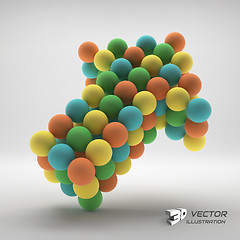 Image showing Spheres forming an arrow. Business concept illustration. 