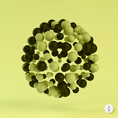 Image showing Molecular structure with spheres. 3d vector Illustration. 