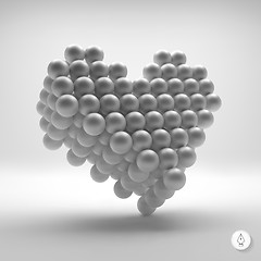 Image showing Love heart symbol. Design element. 3d vector illustration.