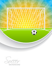 Image showing Soccer brochure with ball gate and field