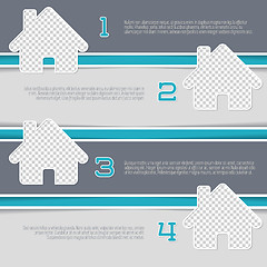 Image showing Infographic design with house shaped photo containers