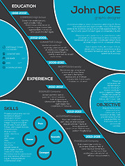 Image showing Modern resume curriculum vitae with cool circle elements