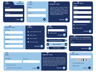 Image showing Web form with trendy blue flat design