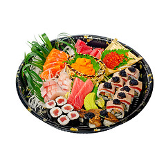 Image showing take away sushi express on plastic tray 