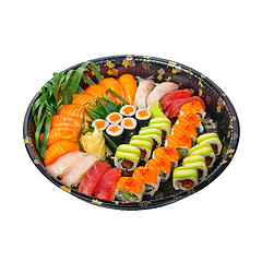 Image showing take away sushi express on plastic tray 