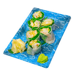 Image showing take away sushi express on plastic tray 