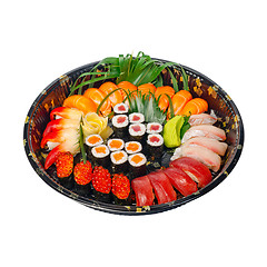 Image showing take away sushi express on plastic tray 