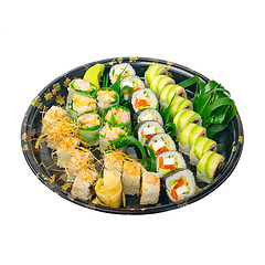 Image showing take away sushi express on plastic tray 