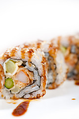 Image showing fresh sushi choice combination assortment selection 